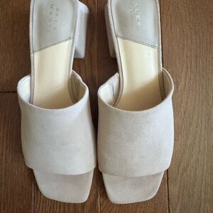 Alex Marie Women's Beige Suede Mules